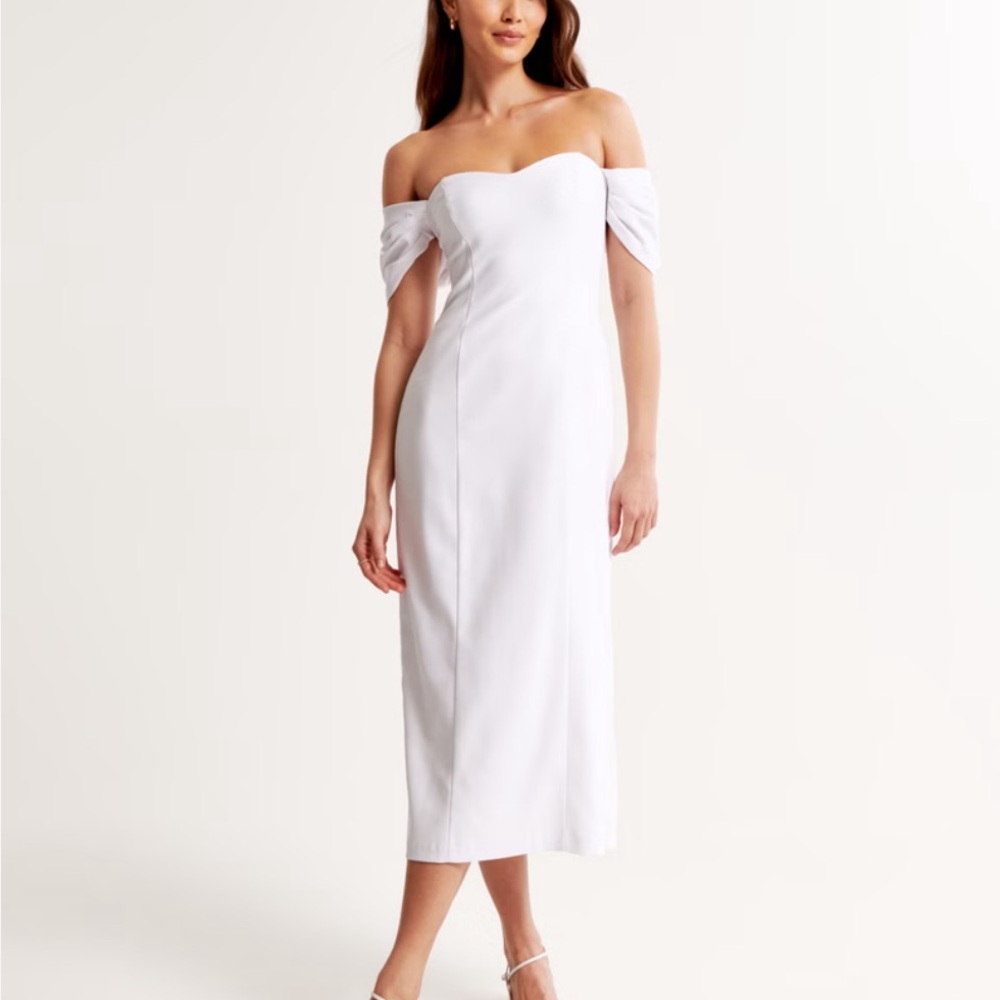 Abercrombie Clean Off the Shoulder Midi Dress